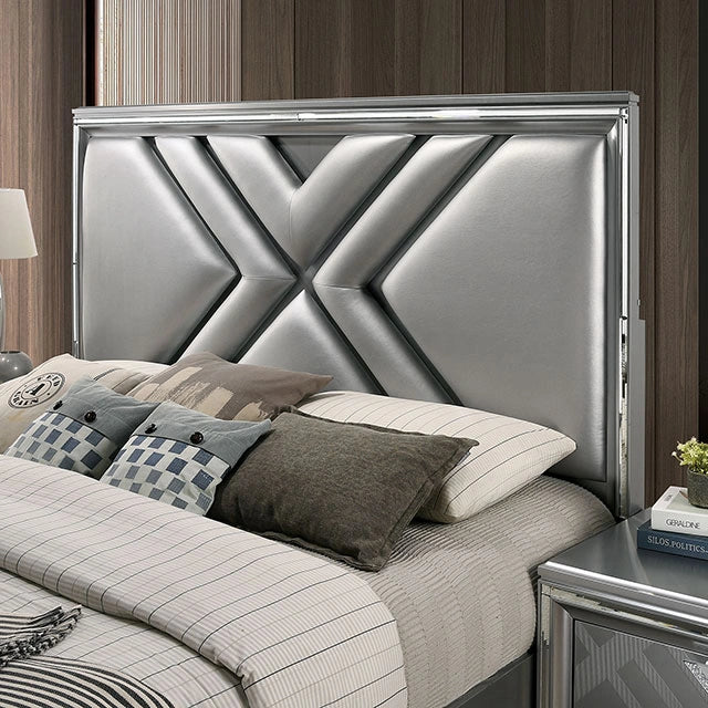 Emmeline 4 & 5 Piece Queen Bedroom Set Gray & White
