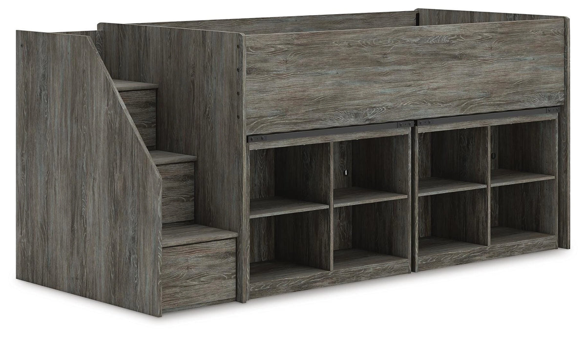 Frandern Loft Bed with Bookcase Storage