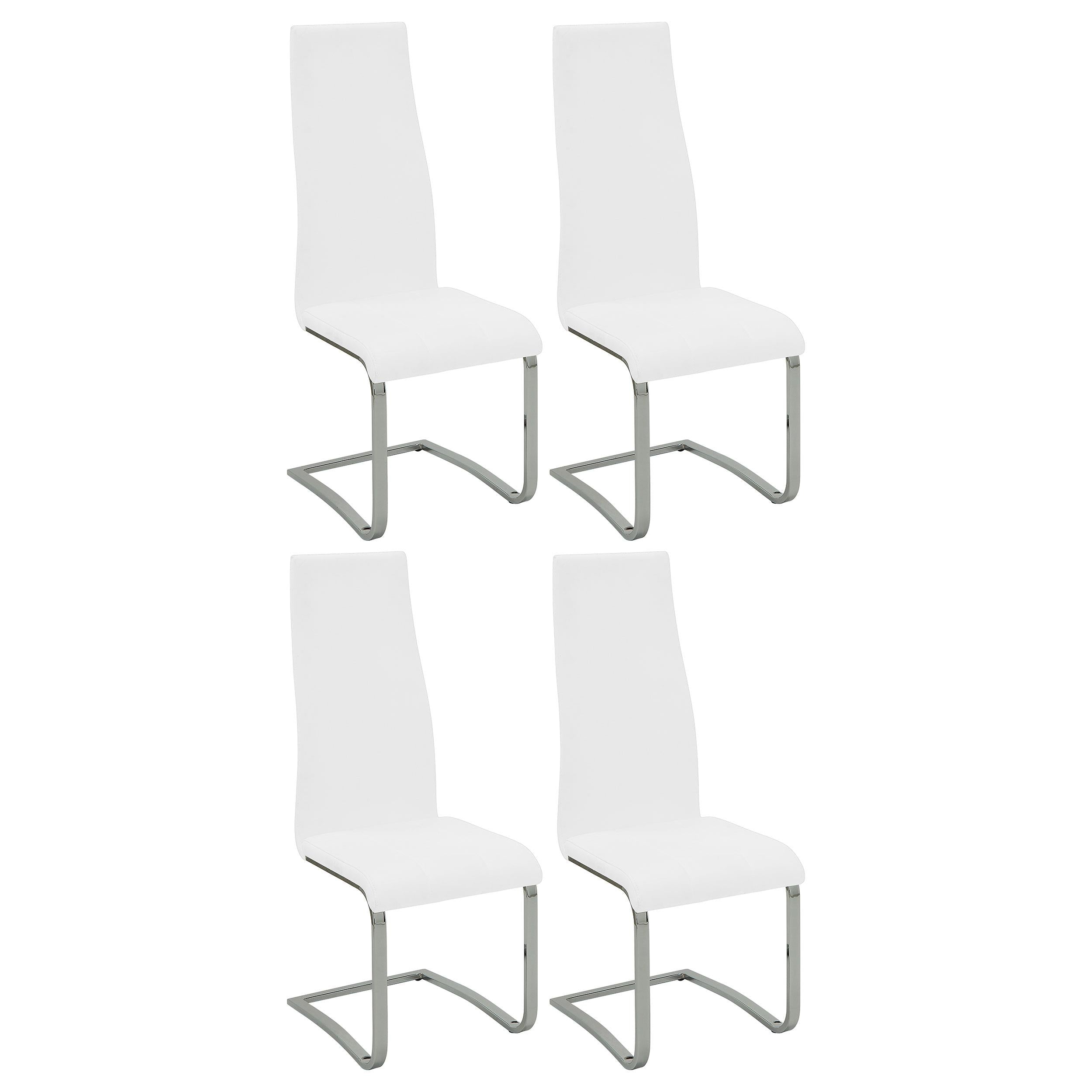 Montclair High Back Dining Chairs Black and Chrome (Set of 4) - Joseph's Furniture (East Orange, NJ)