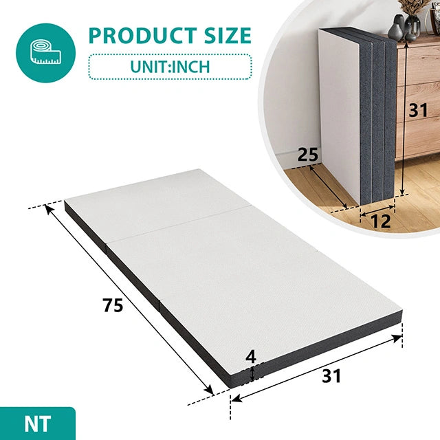 Hollyhock 4" Queen Tri-Fold Memory Foam Topper