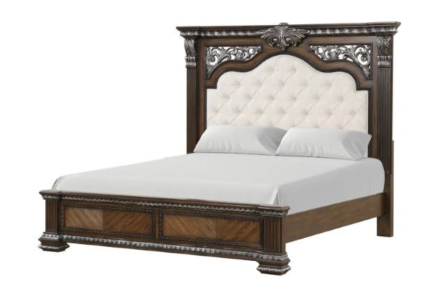 Promenade E.King & Queen Bed Brown & White