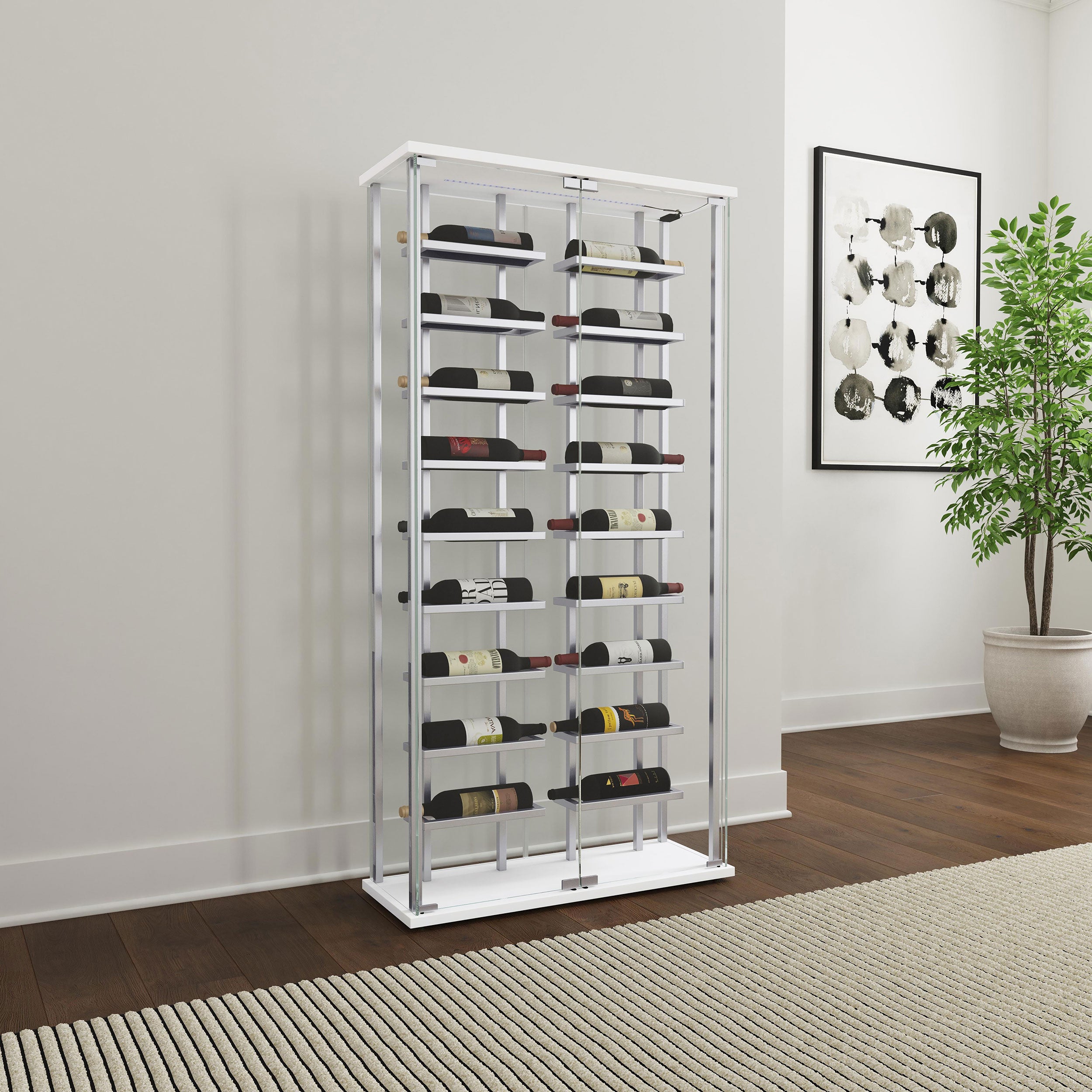Montara Wine Cabinet with LED Lighting - Joseph's Furniture (East Orange, NJ)