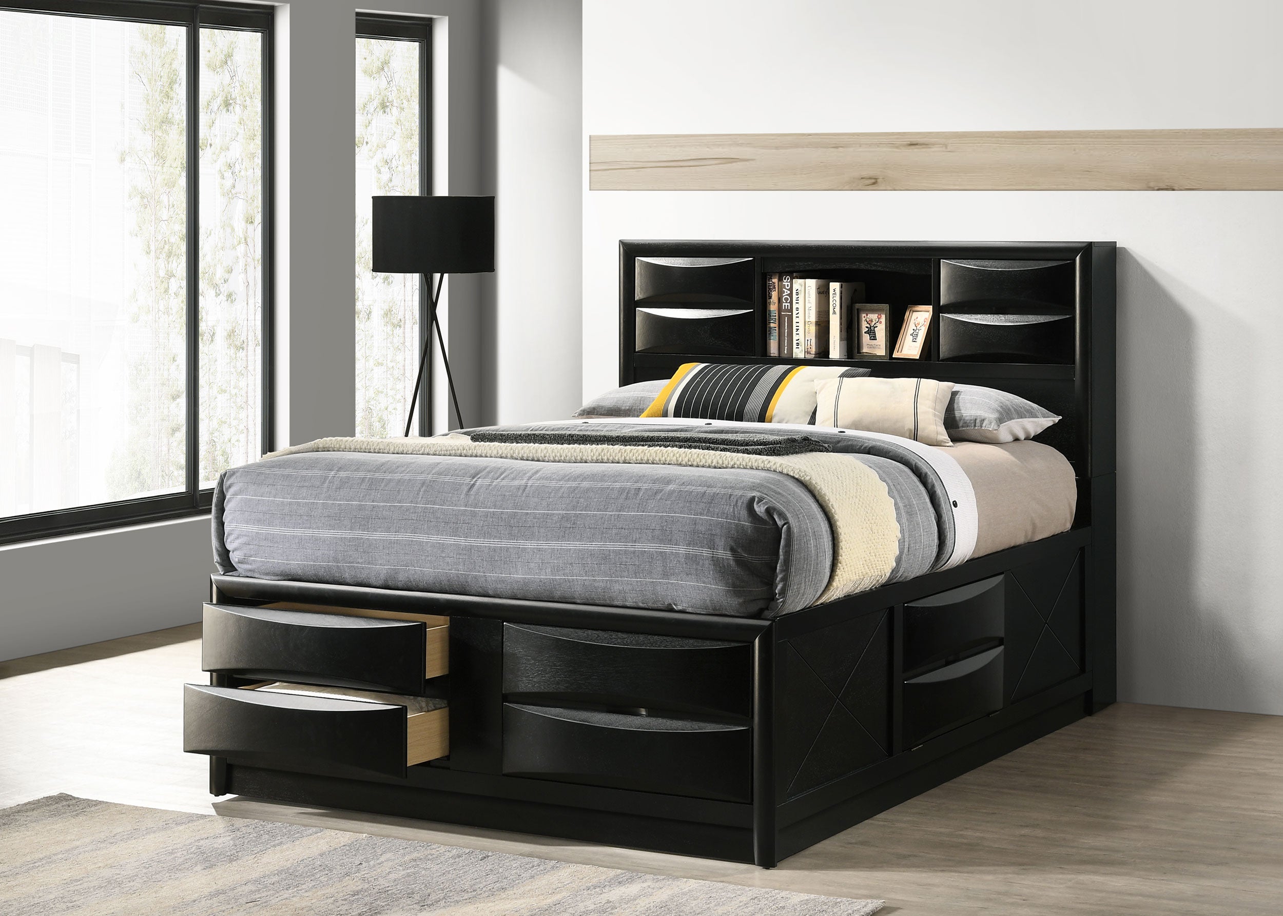 Briana Bookcase Platform Storage Bed - Joseph's Furniture (East Orange, NJ)