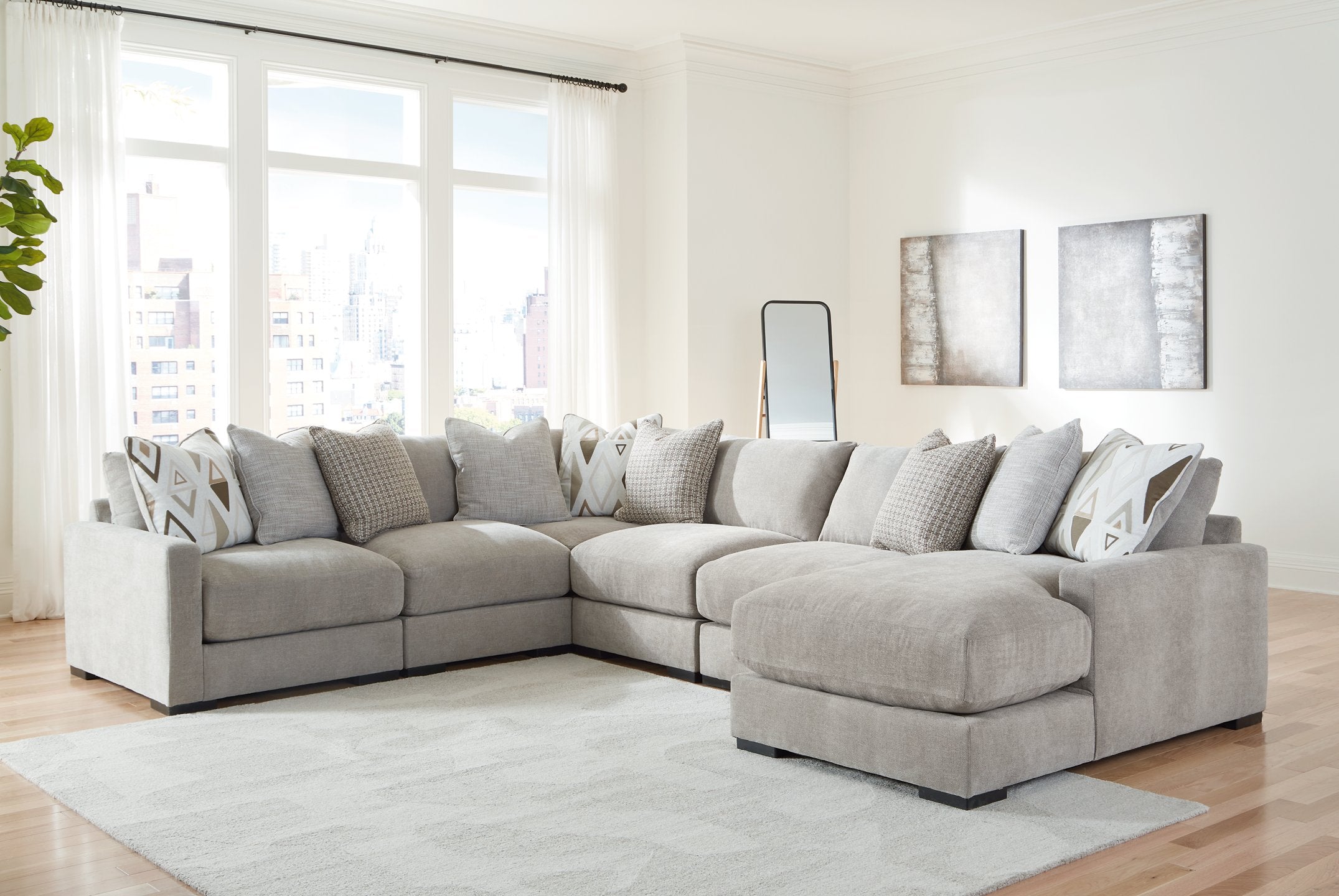 Aslan Court Sectional with Chaise - Joseph's Furniture (East Orange, NJ)