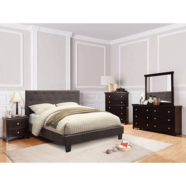 LEEROY Cal.King, E.King, & Full Bed Ivory & Gray
