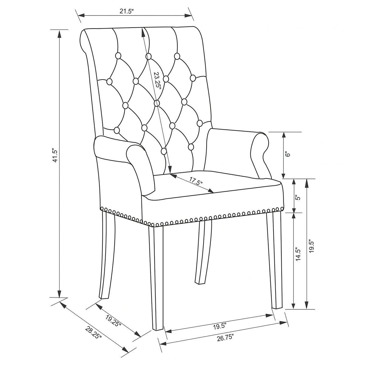 Alana Dining Arm Chair - Joseph's Furniture (East Orange, NJ)