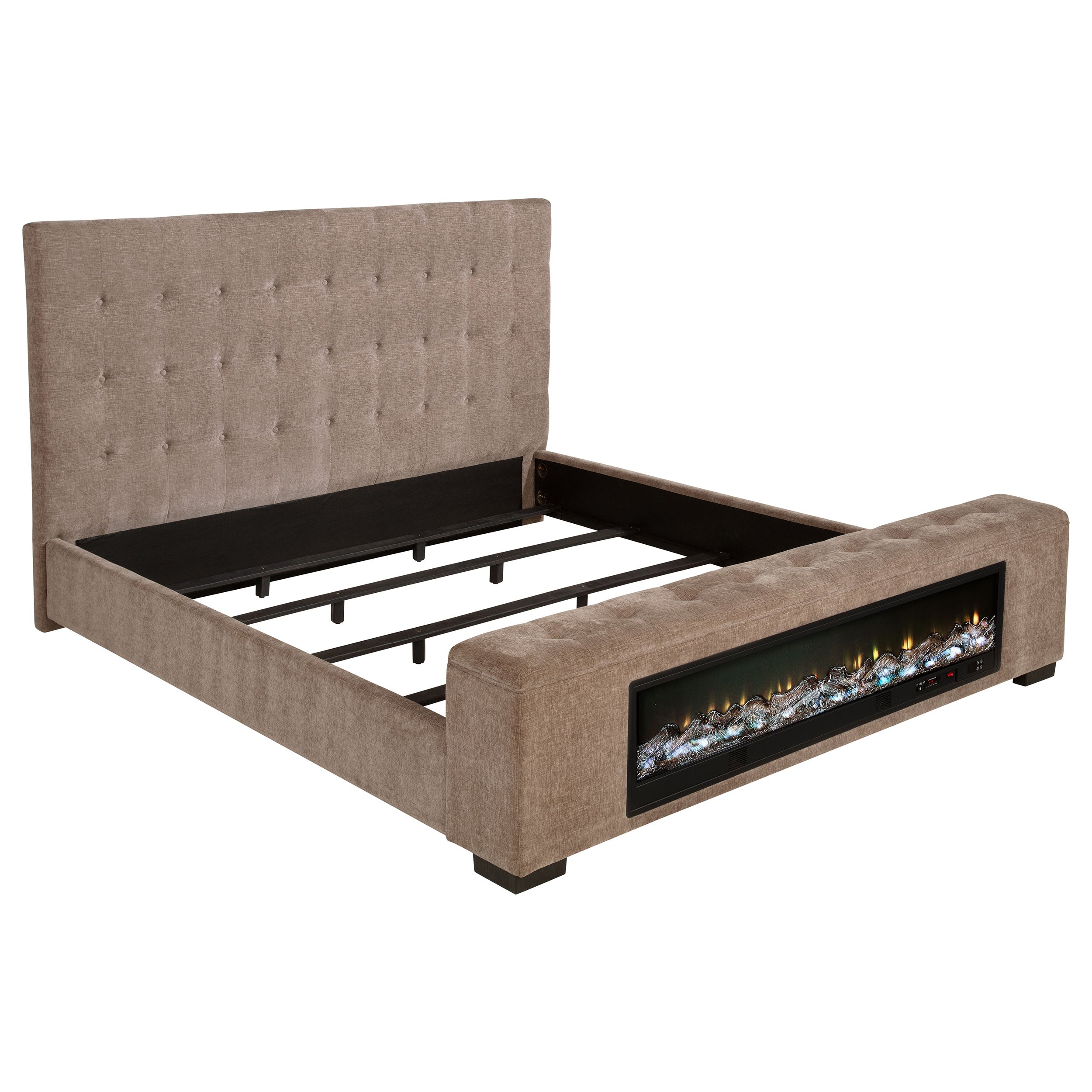Senna Panel Bed with Bluetooth Speaker and Flame Visualizer - Joseph's Furniture (East Orange, NJ)