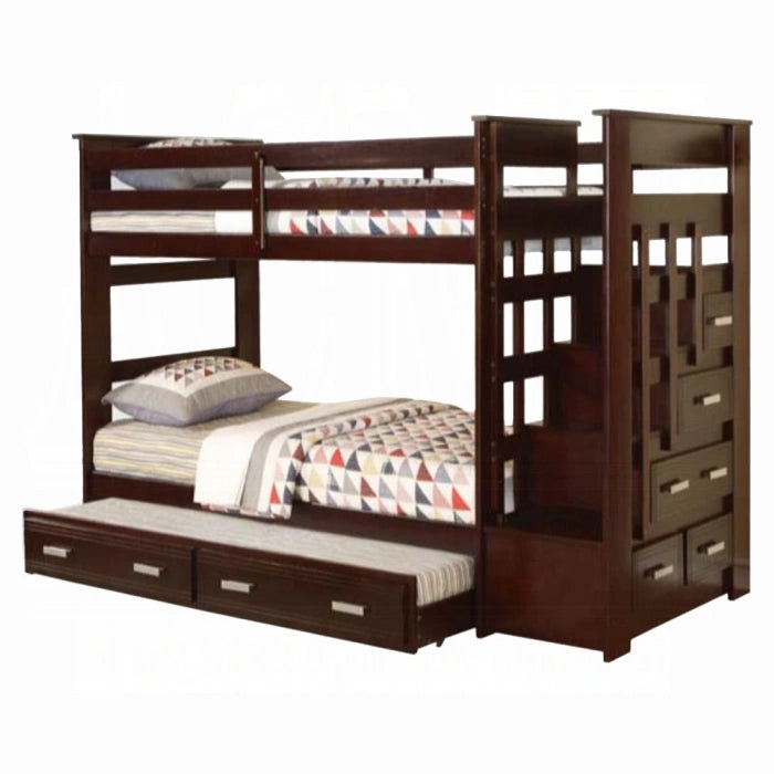 Allentown Twin-Twin Bunk Bed With Trundle and Storage