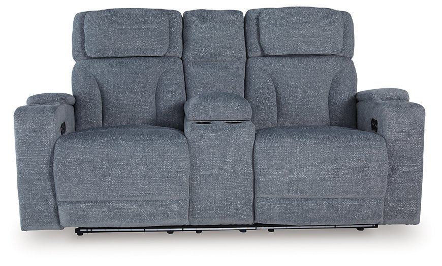 Studio Cave Power Reclining Loveseat with Console - Joseph's Furniture (East Orange, NJ)