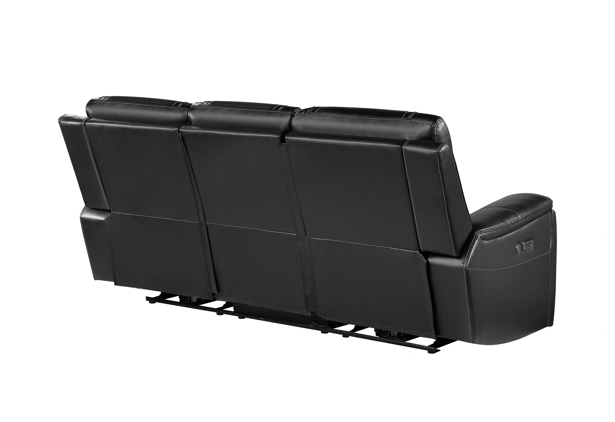U8881 Black Leather Power Reclining Sofa with Immerse Sound