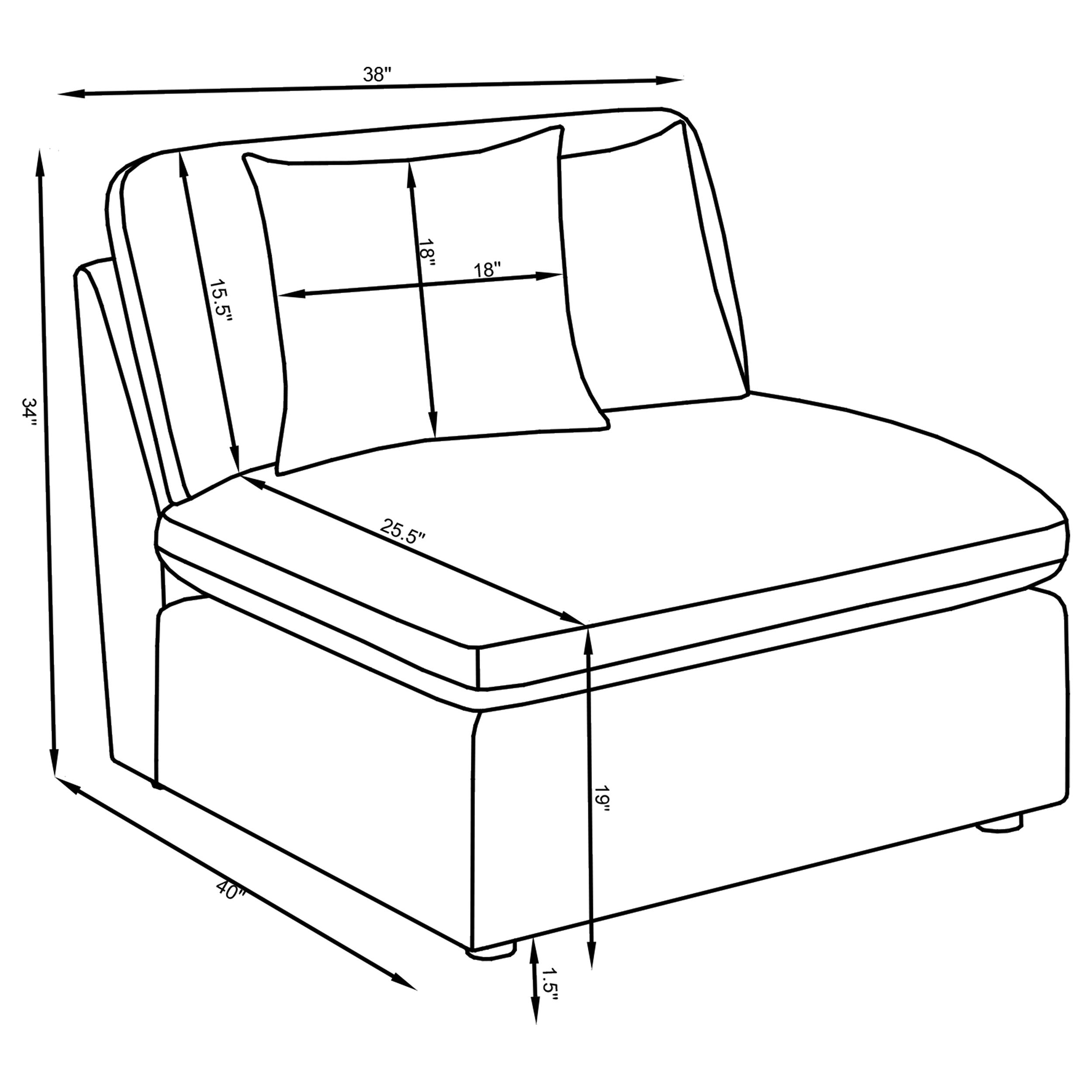 Hobson Armless Chair - Joseph's Furniture (East Orange, NJ)