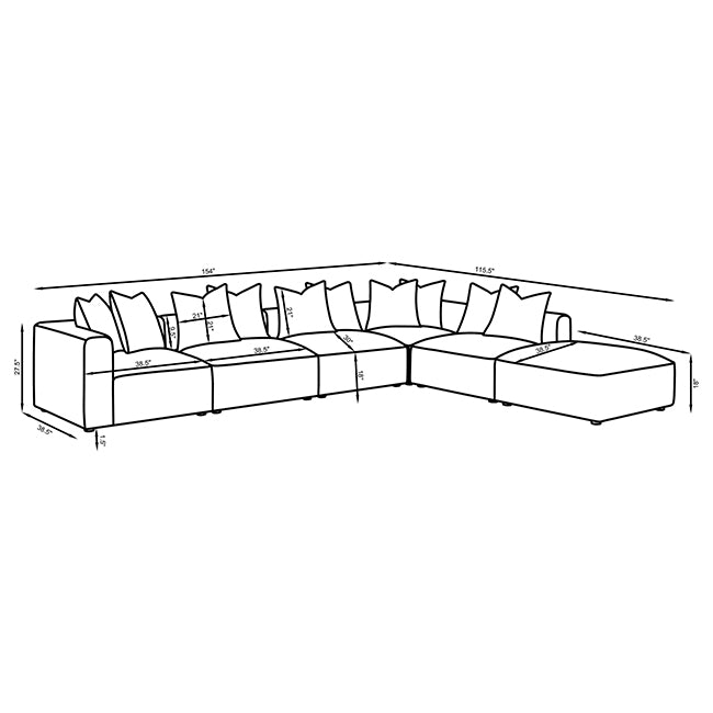 Jennifer Modular Sectional Sofa - Joseph's Furniture (East Orange, NJ)