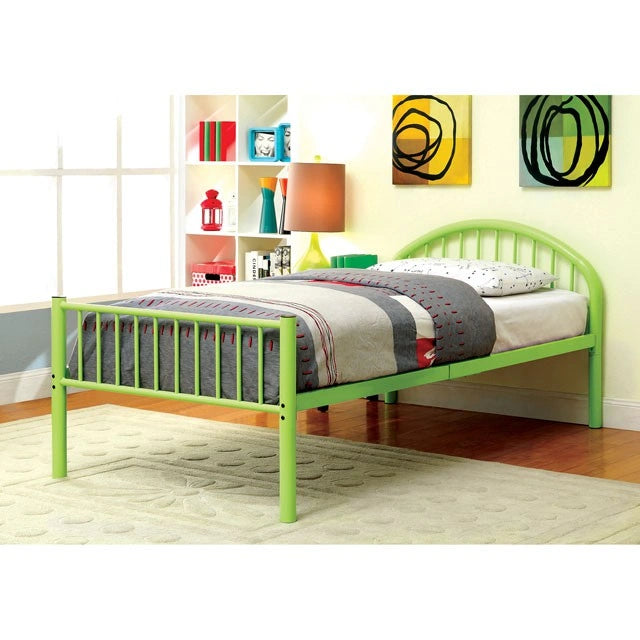 Rainbow Full Bed Black, White, Silver, Black, & Green