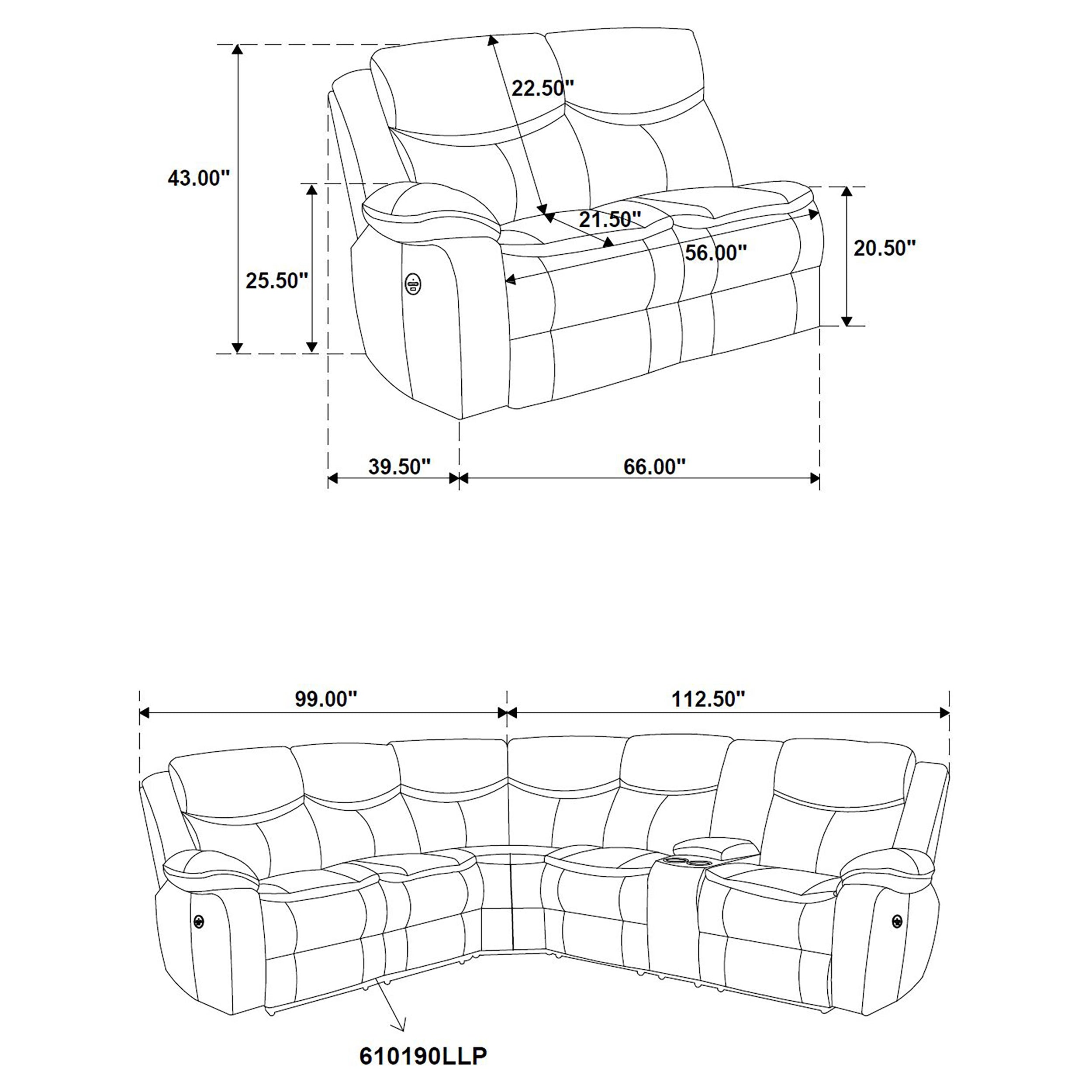 Sycamore Power Reclining Sectional Sofa