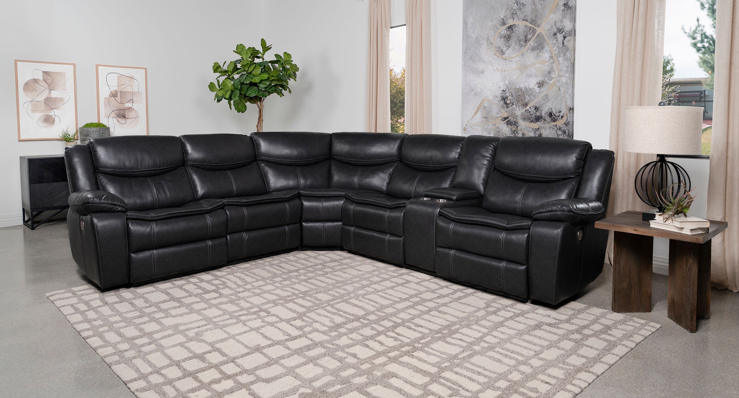 Sycamore Power Reclining Sectional Sofa - Joseph's Furniture (East Orange, NJ)