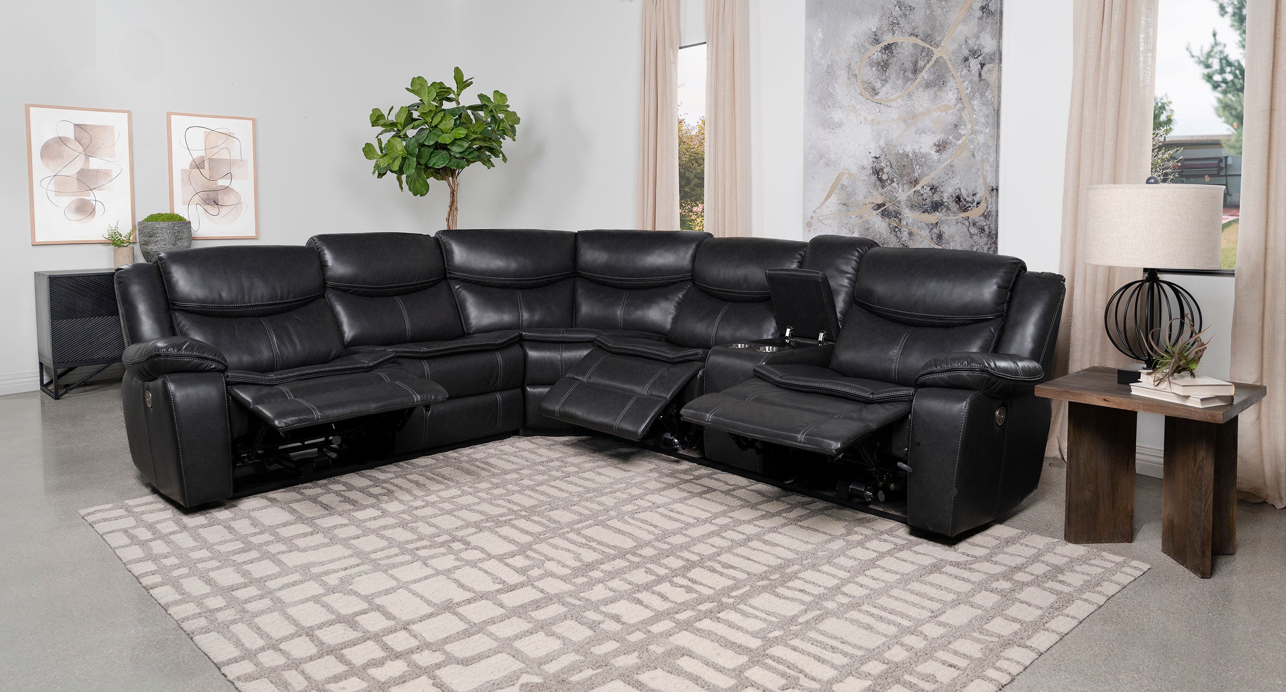 Sycamore Power Reclining Sectional Sofa - Joseph's Furniture (East Orange, NJ)