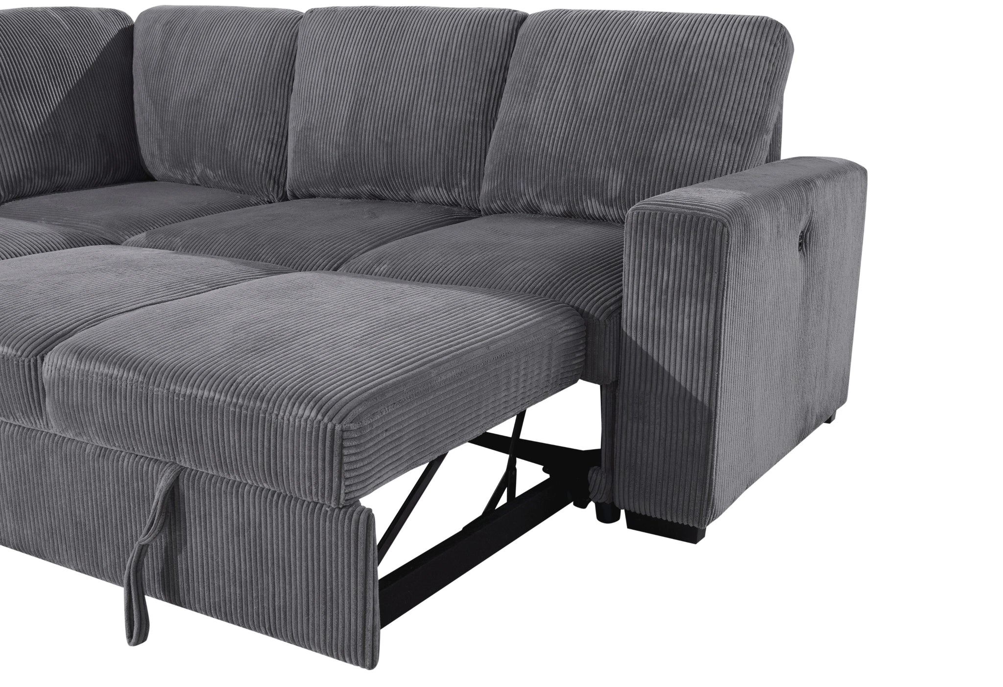 U2660 Grey Sectional W/Pull Out Sofa Bed