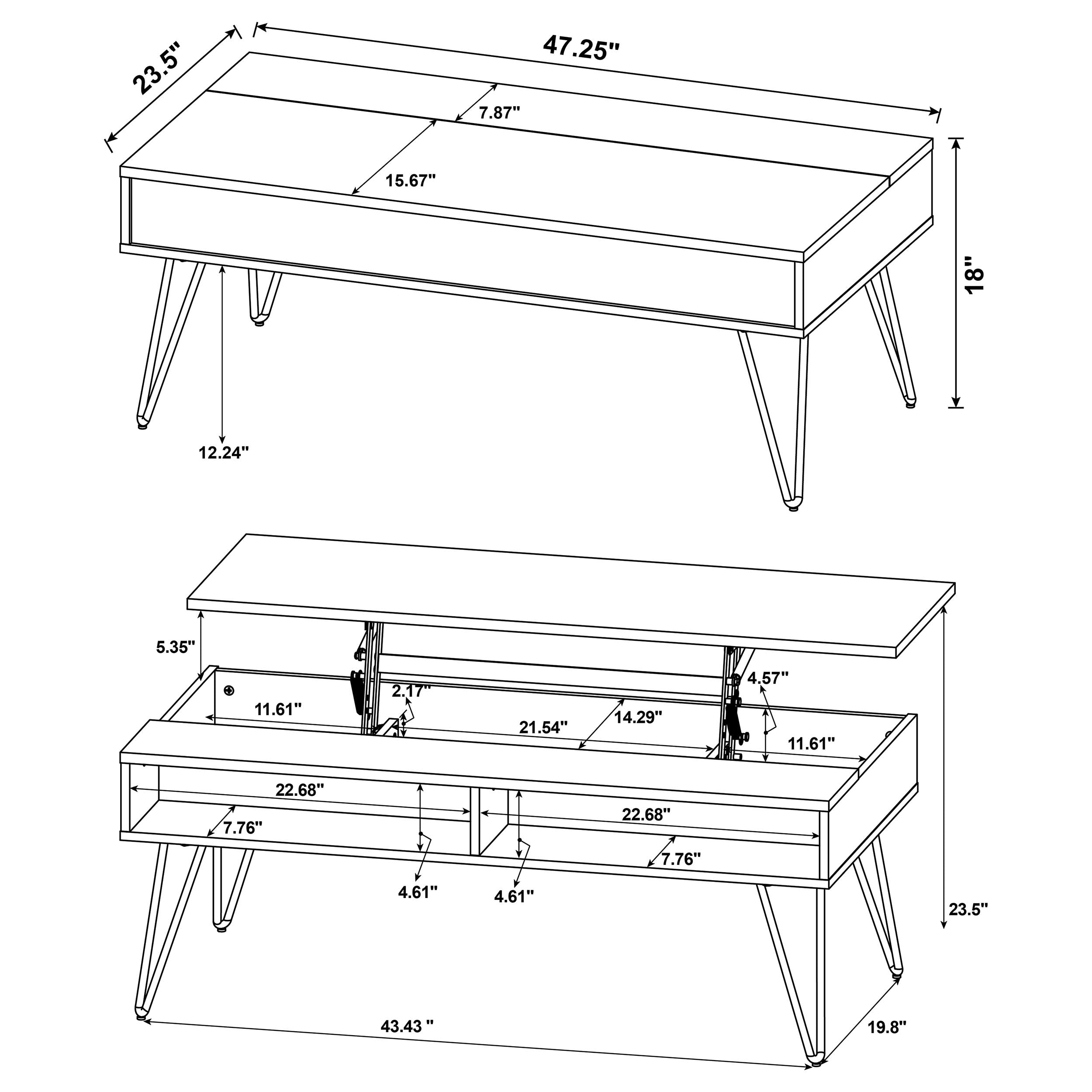 Fanning Lift-Top Coffee Table Set - Joseph's Furniture (East Orange, NJ)