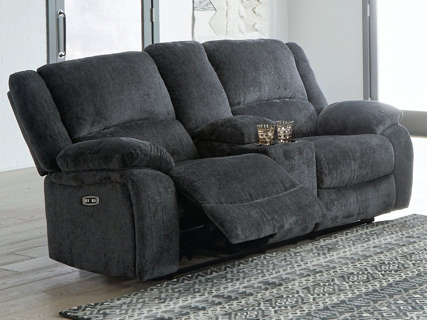 Draycoll Power Reclining Loveseat with Console - Joseph's Furniture (East Orange, NJ)