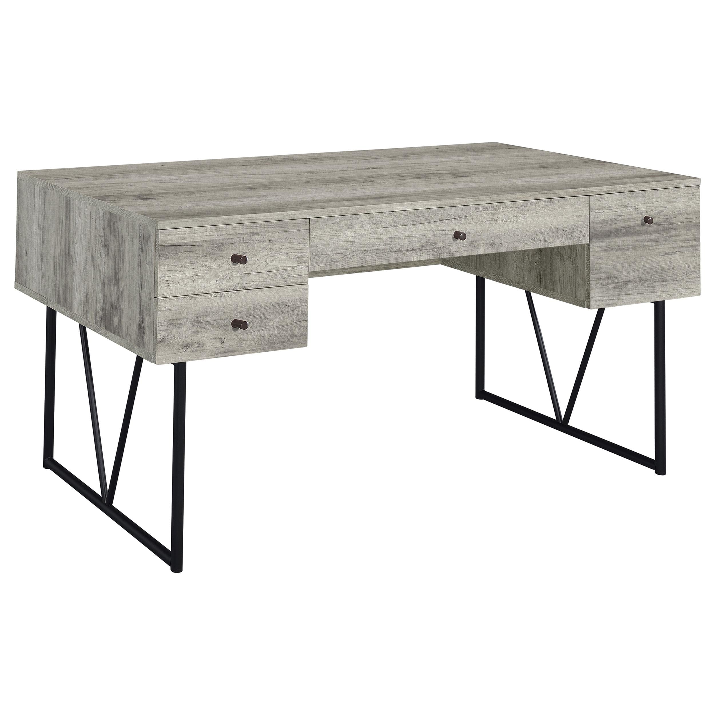 Analiese 4-drawer Writing Desk Grey Driftwood - Joseph's Furniture (East Orange, NJ)