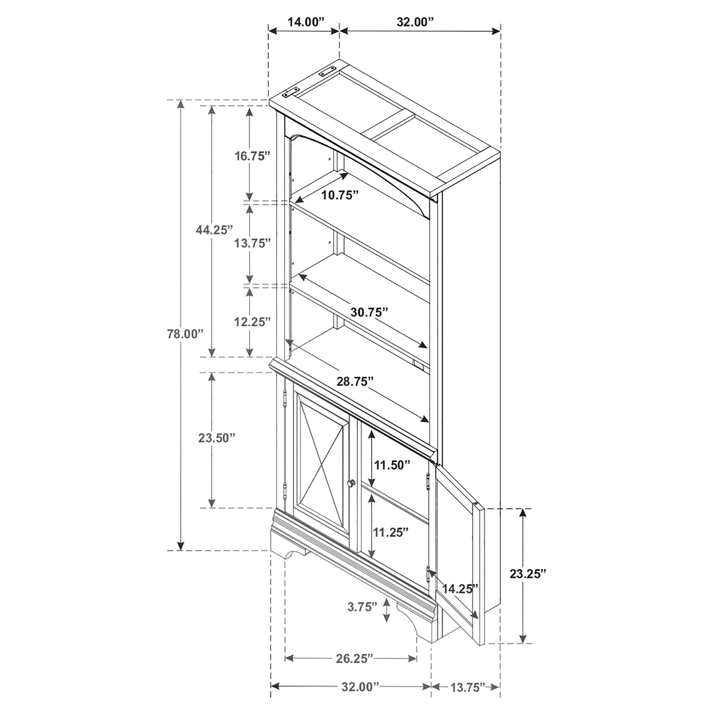 Hartshill Bookcase with Cabinet