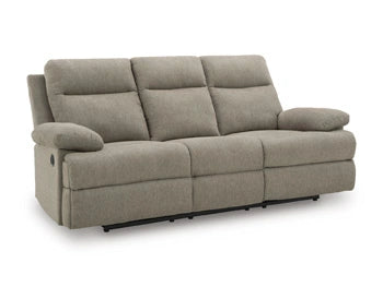 Side-Swipe Reclining Sofa with Drop Down Table