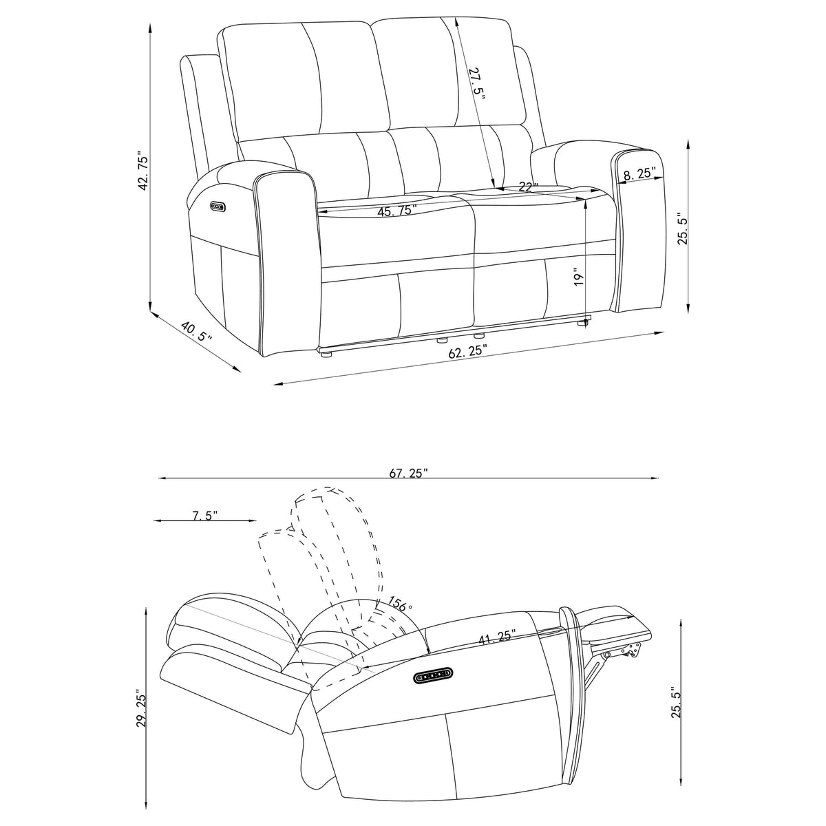 Brickston Triple Power Reclining Loveseat