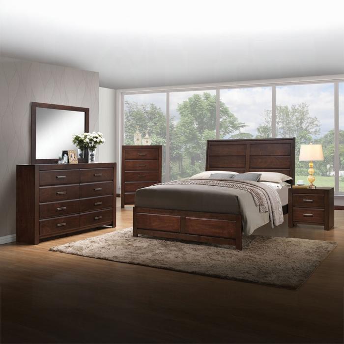 Oberreit Walnut Eastern King Bed - Joseph's Furniture (East Orange, NJ)