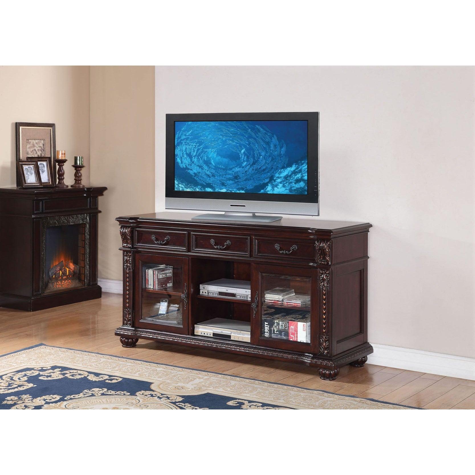 Acme Anondale TV Stand in Cherry 10321 - Joseph's Furniture (East Orange, NJ)
