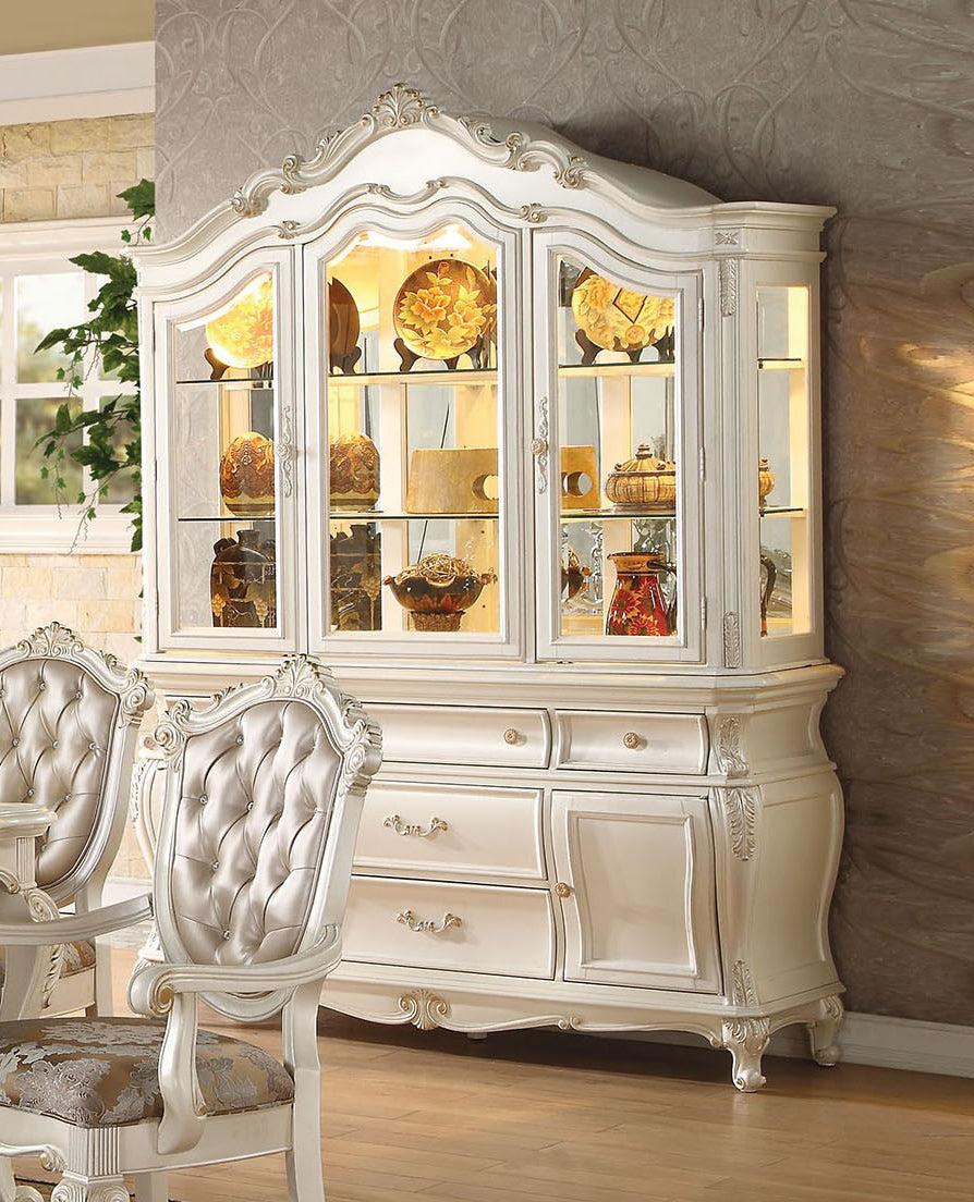 Acme Chantelle Buffet and Hutch in Pearl White 63544 - Joseph's Furniture (East Orange, NJ)