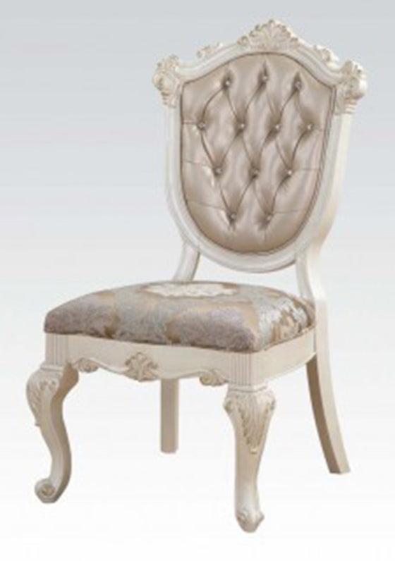 Acme Chantelle Side Chair in Rose Gold and Pearl White (Set of 2) 63542 - Joseph's Furniture (East Orange, NJ)