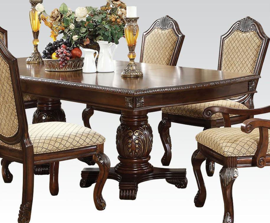 Acme Chateau de Ville Double Pedestal Dining Table in Espresso 64075 - Joseph's Furniture (East Orange, NJ)