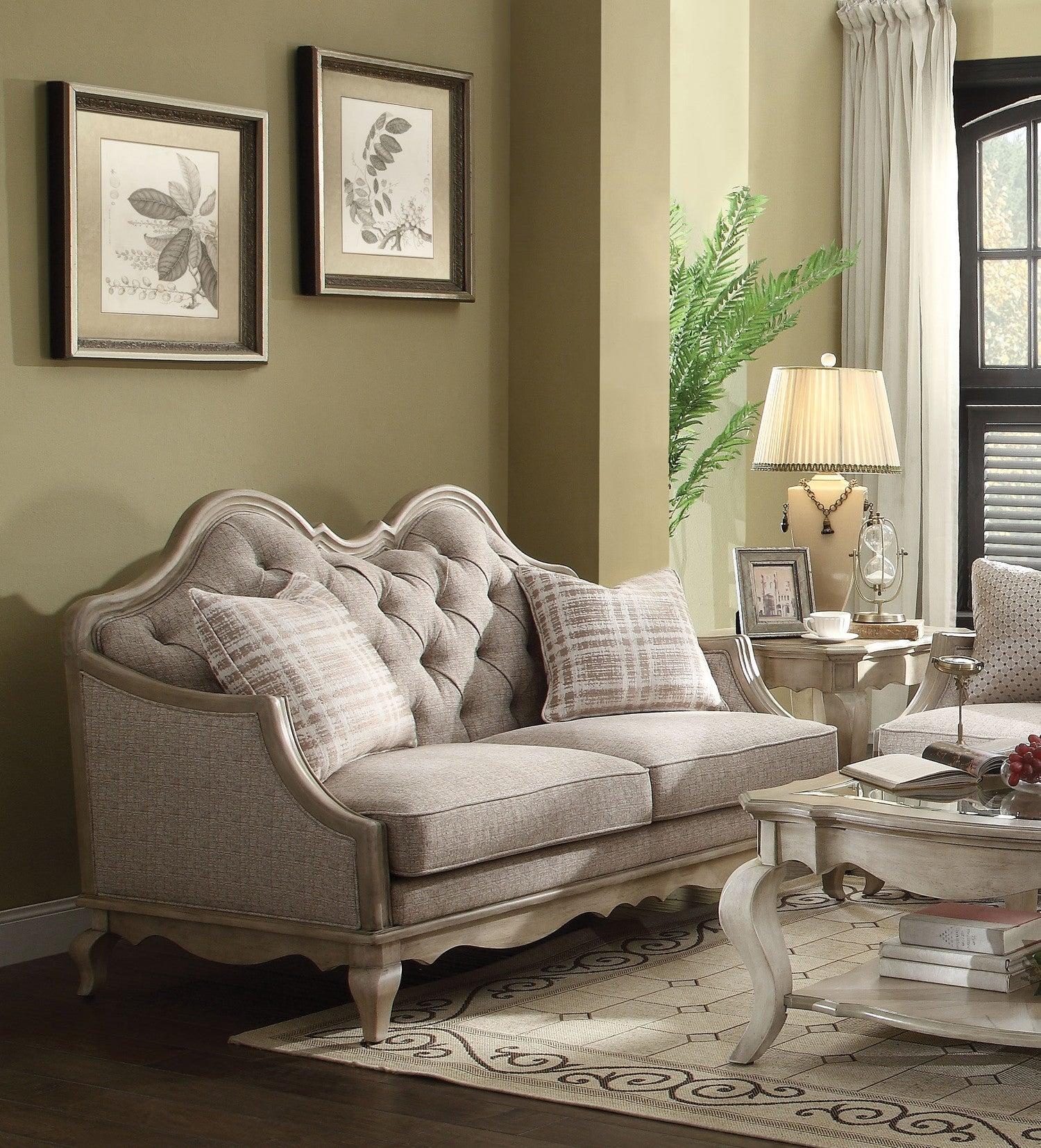 Acme Chelmsford Loveseat in Beige 56051 - Joseph's Furniture (East Orange, NJ)