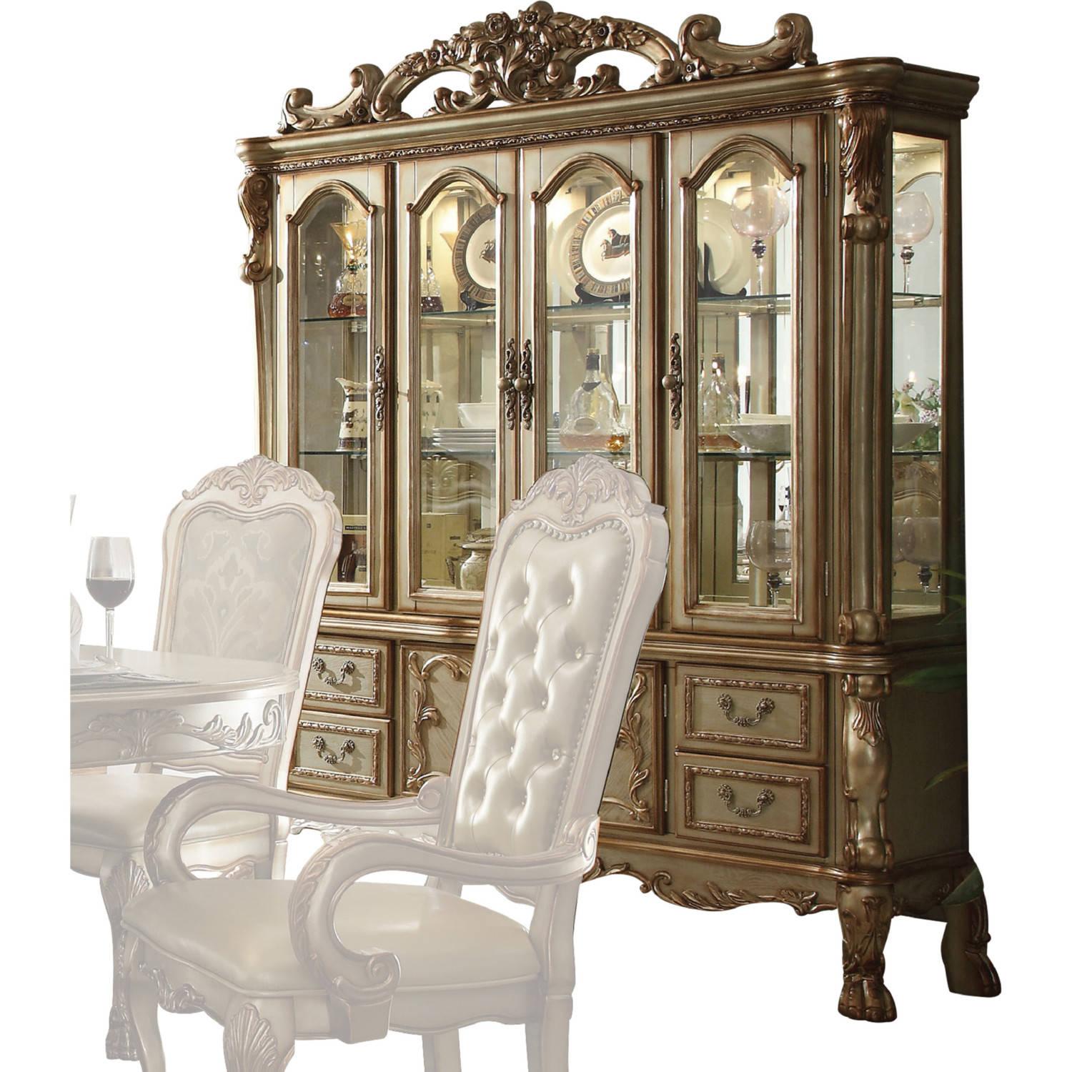 Acme Dresden Buffet w/ Hutch in Gold Patina 63155 - Joseph's Furniture (East Orange, NJ)
