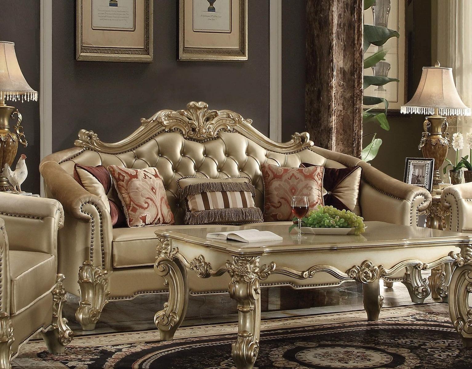 Acme Dresden Sofa in Gold Patina 53120 - Joseph's Furniture (East Orange, NJ)