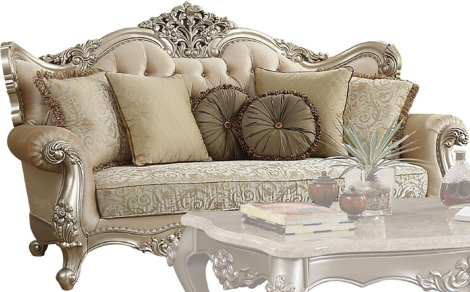 Acme Furniture Bently Sofa with 7 Pillows in Champagne 50660 - Joseph's Furniture (East Orange, NJ)