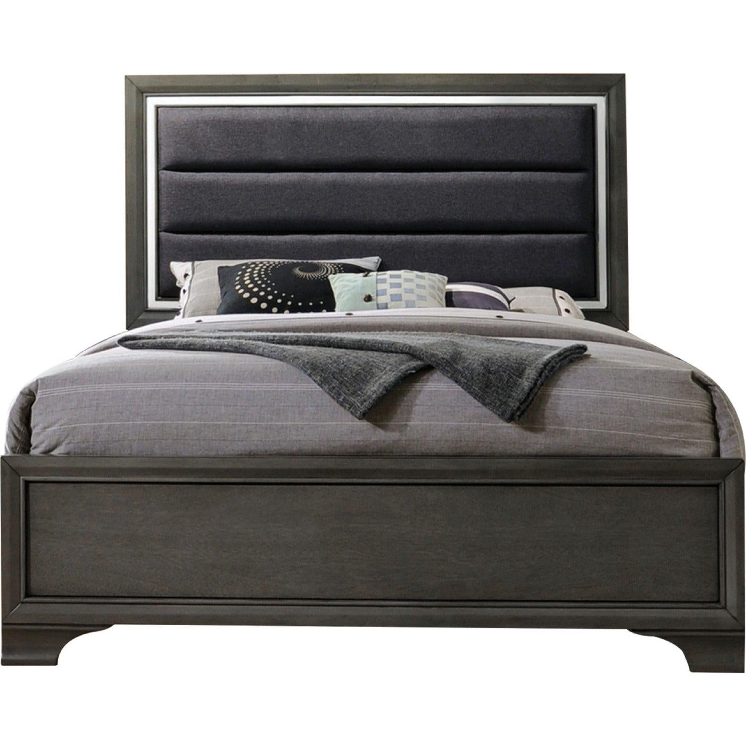 Acme Furniture Carine II Queen Panel Bed in Gray 26260Q - Joseph's Furniture (East Orange, NJ)