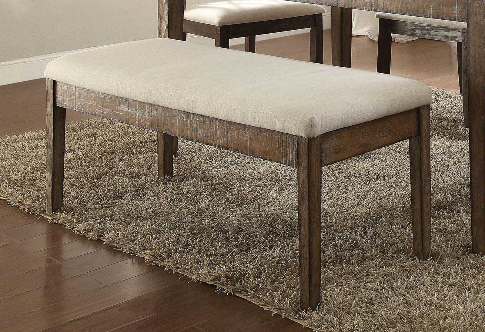 Acme Furniture Claudia Upholstered Bench in Beige and Brown 71718 - Joseph's Furniture (East Orange, NJ)