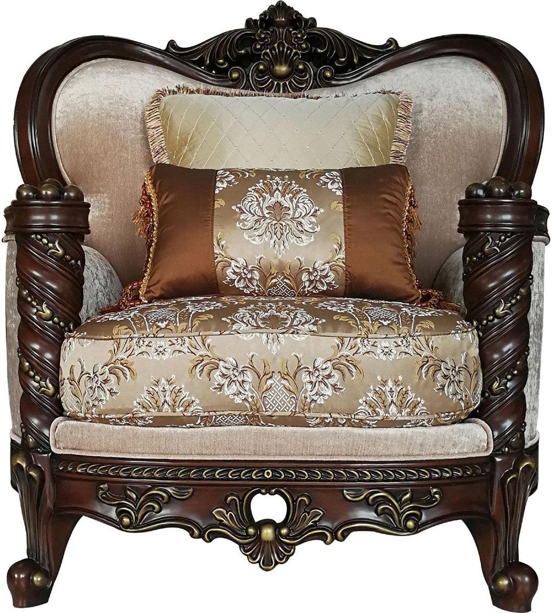 Acme Furniture Devayne Chair with 2 Pillows in Dark Walnut 50687 - Joseph's Furniture (East Orange, NJ)