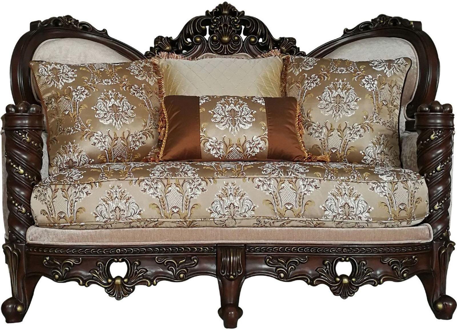 Acme Furniture Devayne Loveseat with 4 Pillows in Dark Walnut 50686 - Joseph's Furniture (East Orange, NJ)