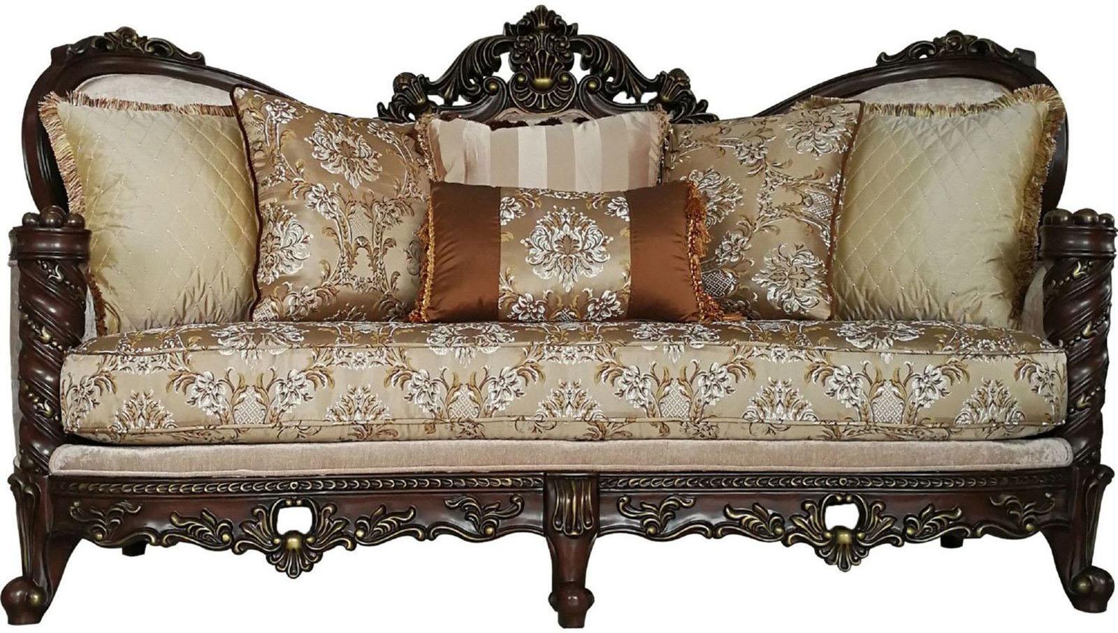 Acme Furniture Devayne Sofa with 6 Pillows in Dark Walnut 50685 - Joseph's Furniture (East Orange, NJ)