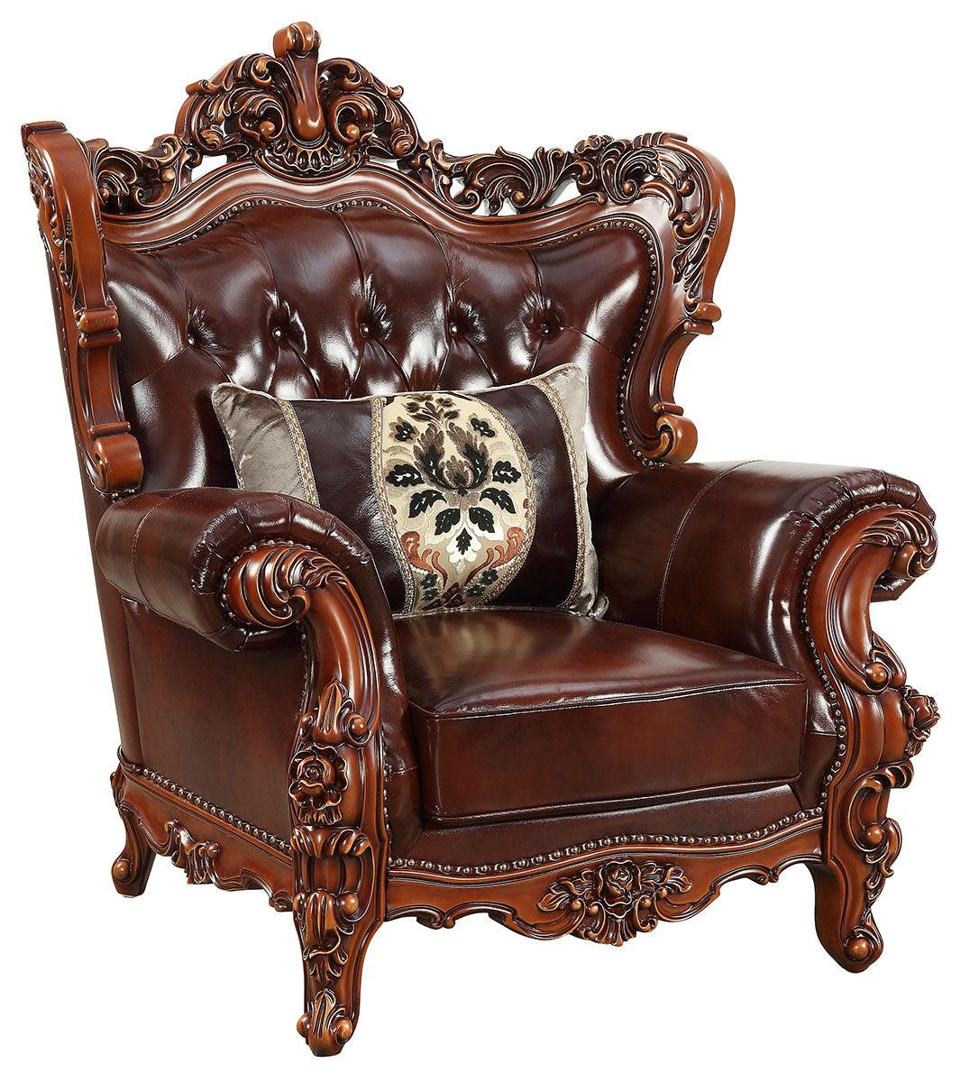 Acme Furniture Eustoma Chair in Cherry and Walnut 53067 - Joseph's Furniture (East Orange, NJ)