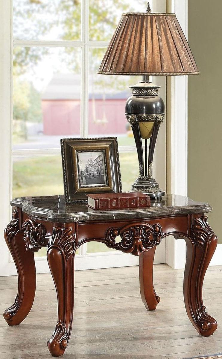 Acme Furniture Eustoma End Table in Marble/Walnut 83067 - Joseph's Furniture (East Orange, NJ)