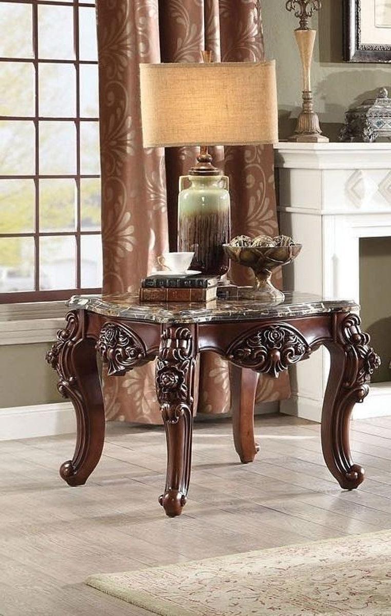 Acme Furniture Forsythia End Table in Marble/Walnut 83072 - Joseph's Furniture (East Orange, NJ)
