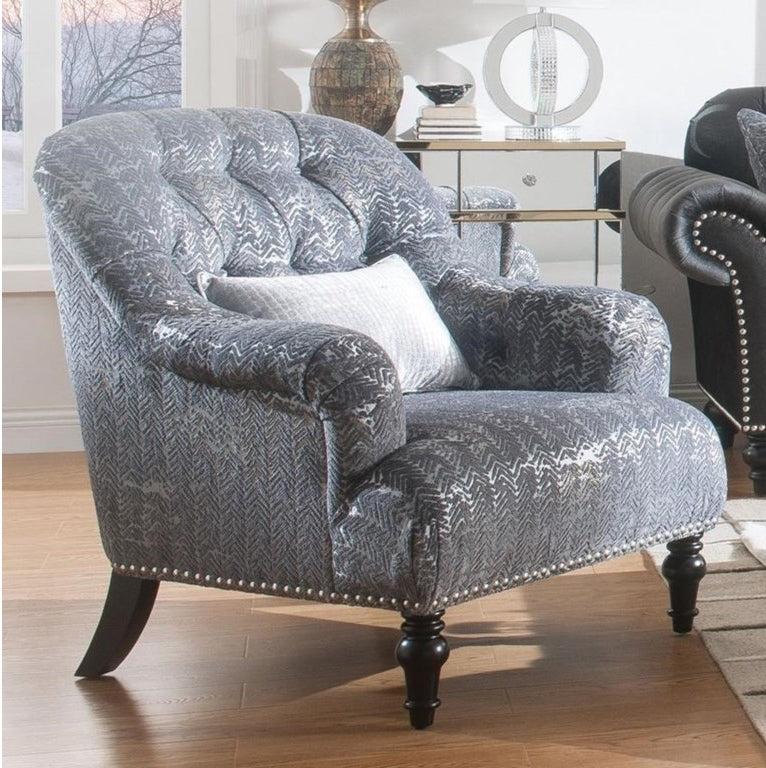 Acme Furniture Gaura Chair in Dark Gray Velvet 53092 - Joseph's Furniture (East Orange, NJ)