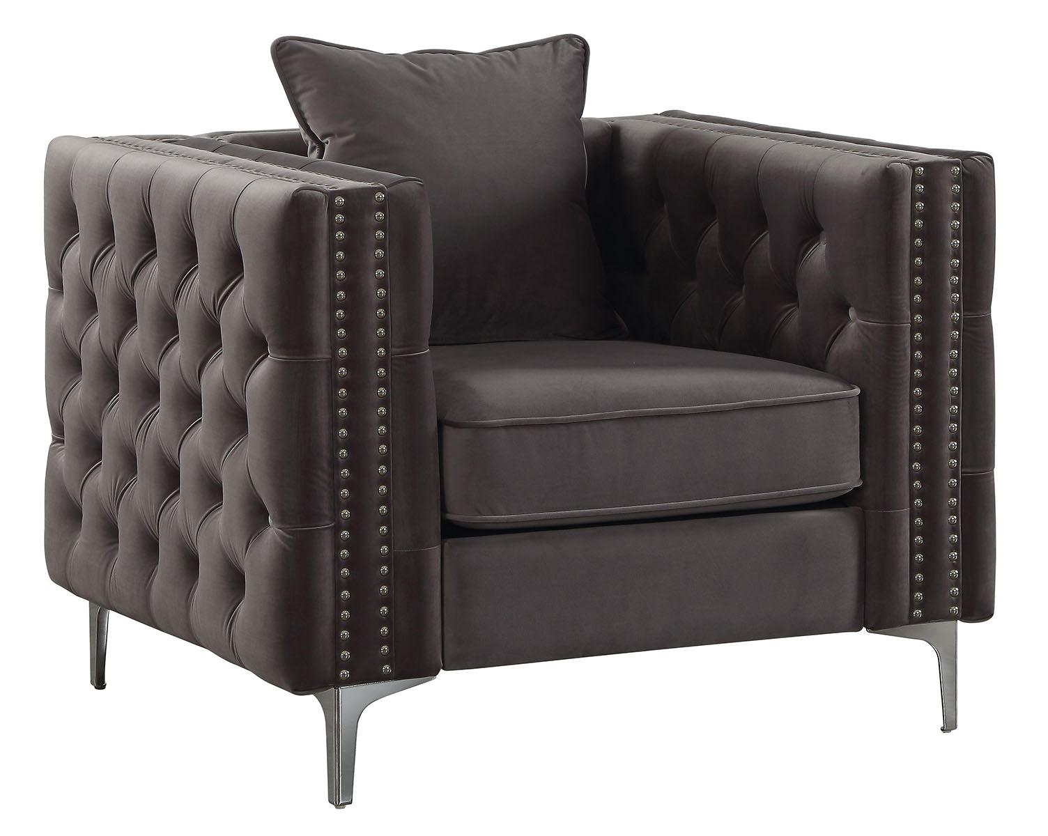 Acme Furniture Gillian II Chair in Dark Gray 53389 - Joseph's Furniture (East Orange, NJ)
