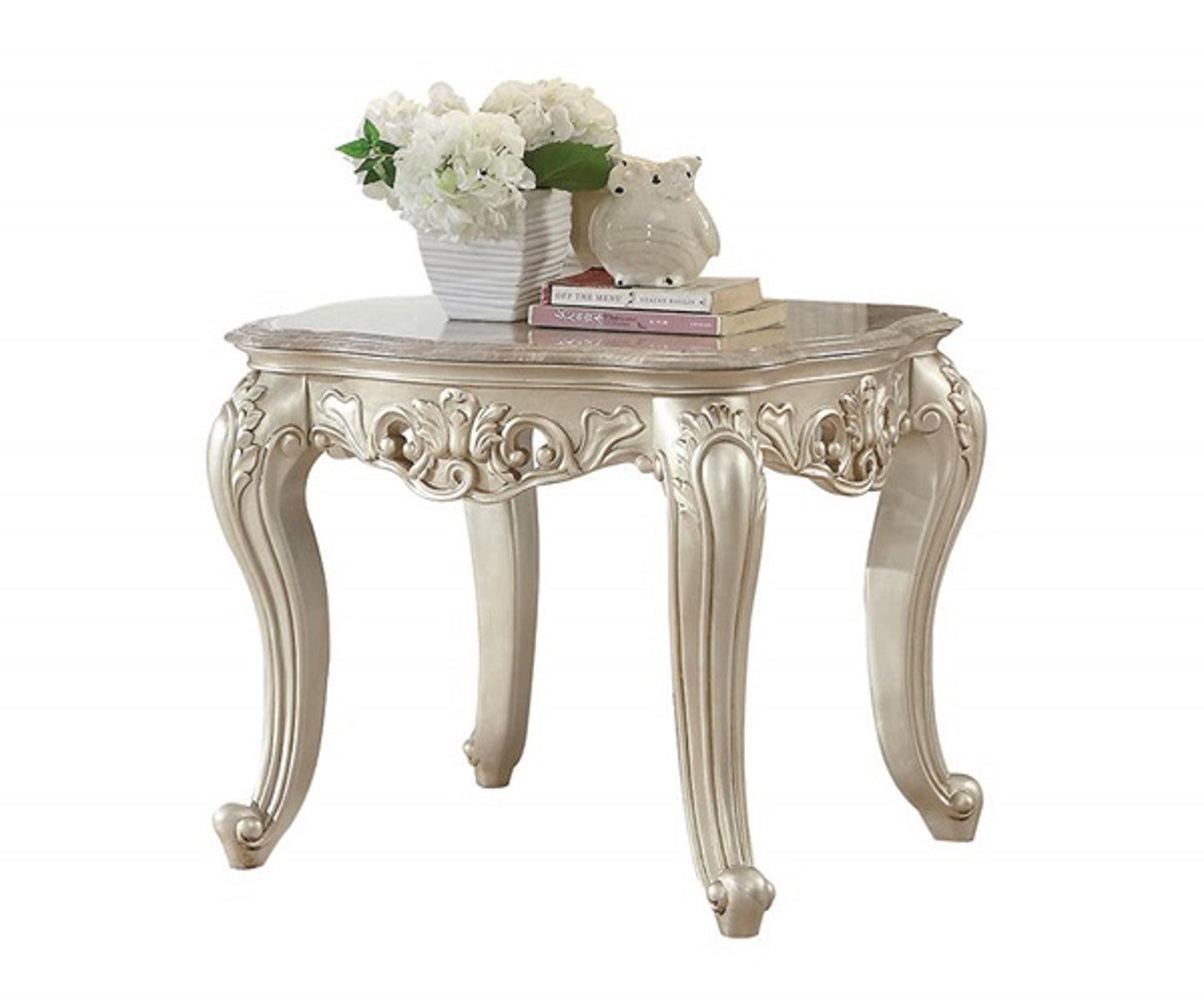 Acme Furniture Gorsedd End Table in Antique White 82442 - Joseph's Furniture (East Orange, NJ)