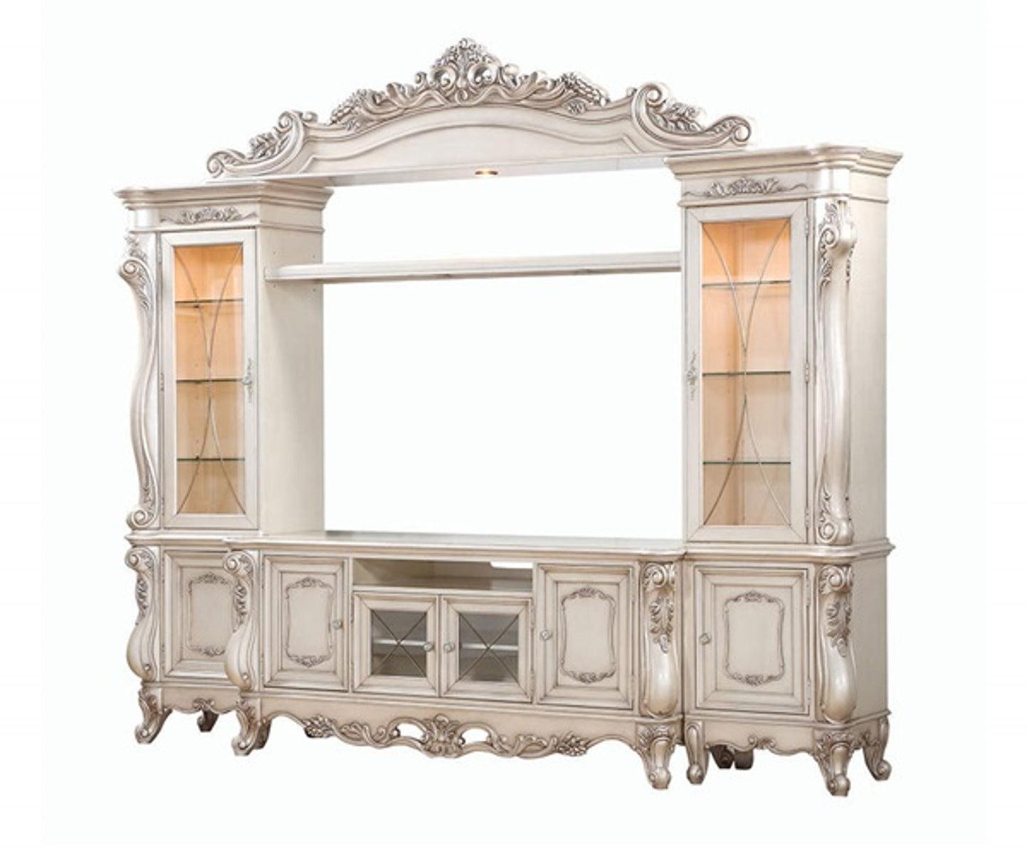 Acme Furniture Gorsedd Entertainment Center in Antique White 91440 - Joseph's Furniture (East Orange, NJ)