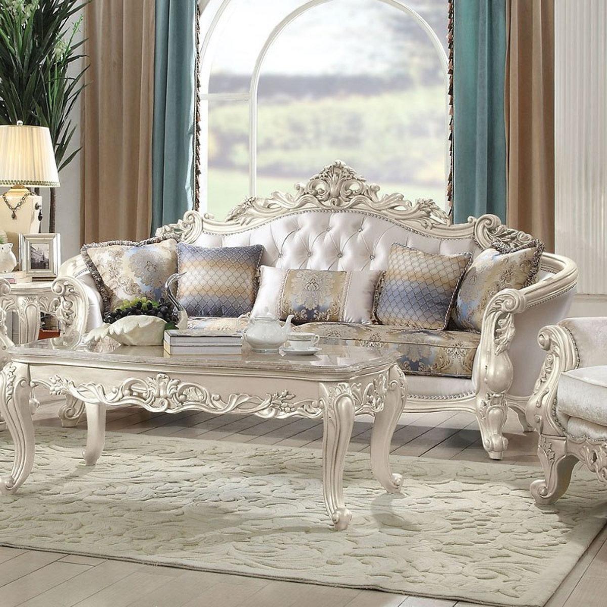 Acme Furniture Gorsedd Sofa in Antique White 52440 - Joseph's Furniture (East Orange, NJ)