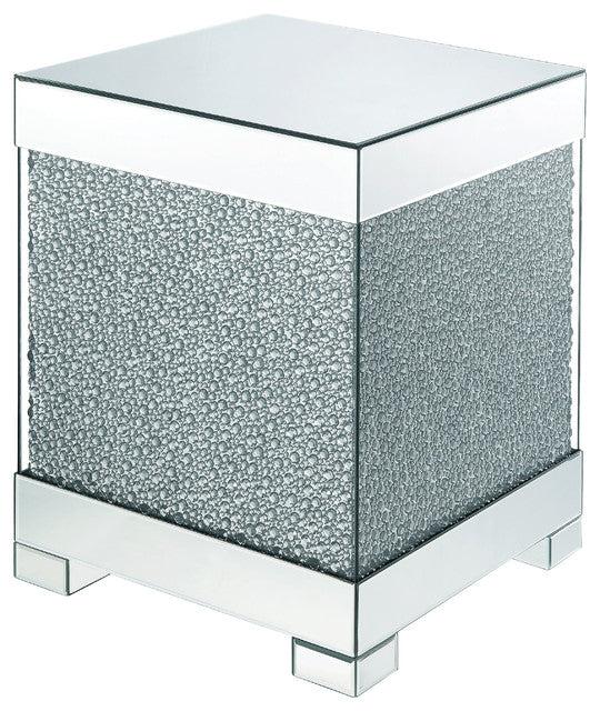 Acme Furniture Mallika End Table in Mirrored/Crystals 87912 - Joseph's Furniture (East Orange, NJ)